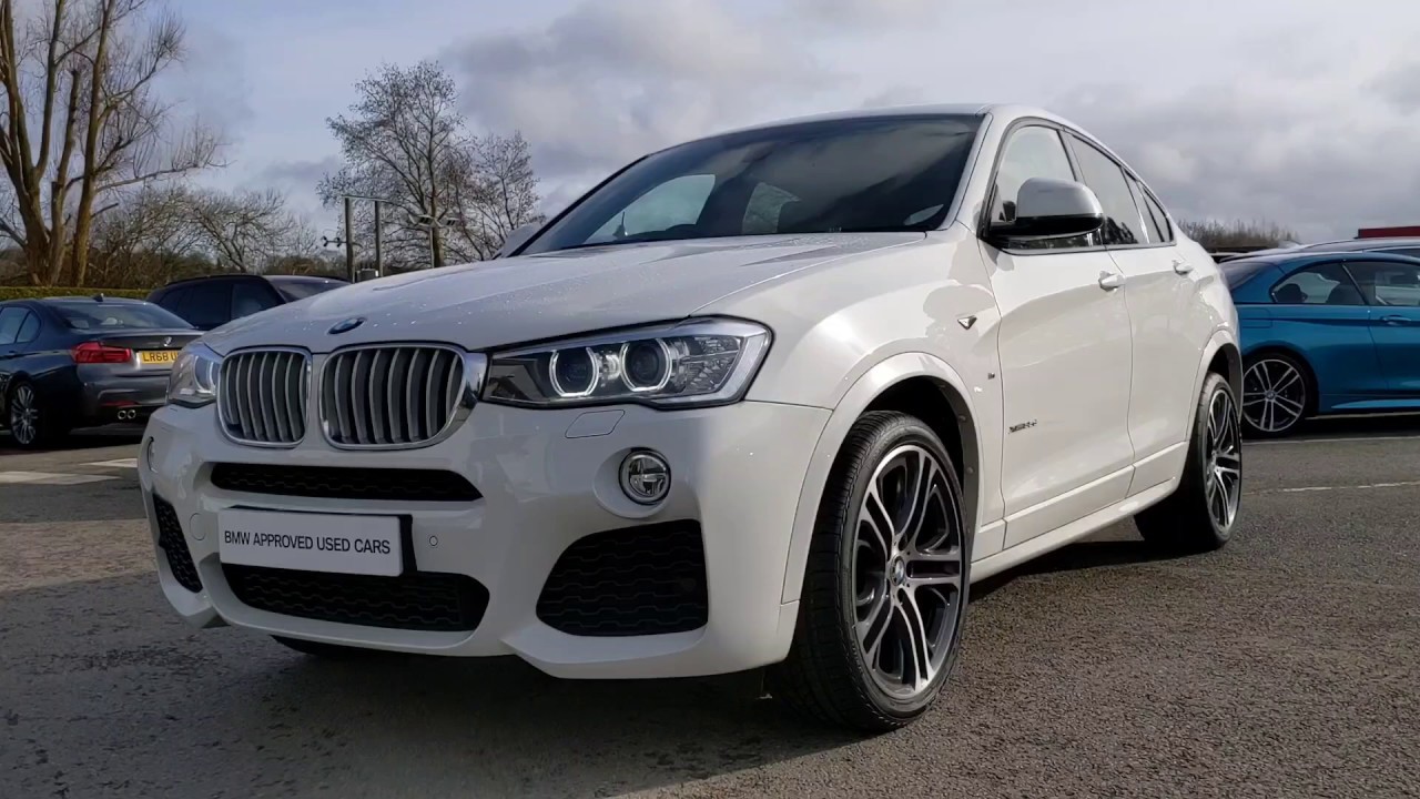 BMW X4 xDrive35d M Sport in Alpine White with Black Nevada Leather, 20″ Alloys, Pro Nav, Rear Camera