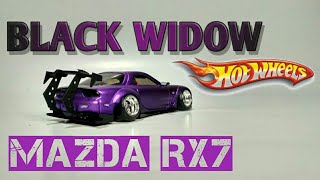 BUILD MAZDA RX7 black widow CUSTOM HOTWHEELS