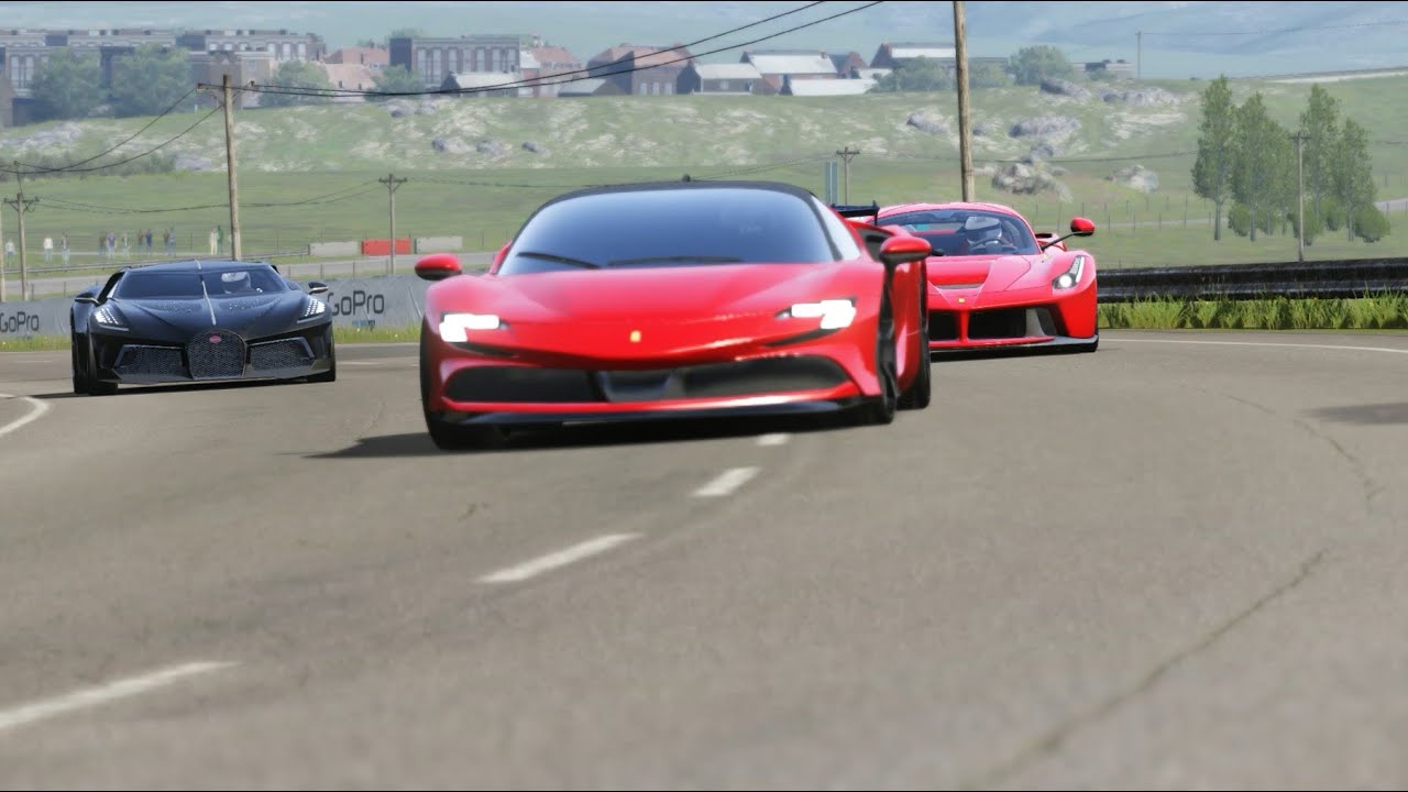Bugatti La Voiture Noire vs SF90 Stradale vs Apollo IE vs LaFerrari vs EF7 vs Nissan Vision GT