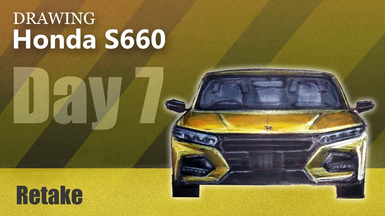 Car Drawing Honda S660 Modulo X | Day 7  Front View