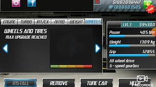 Drag racing Tune Nissan Skyline GTR R34 Full Upgrades for level 3 1/4 mile (10.051s)