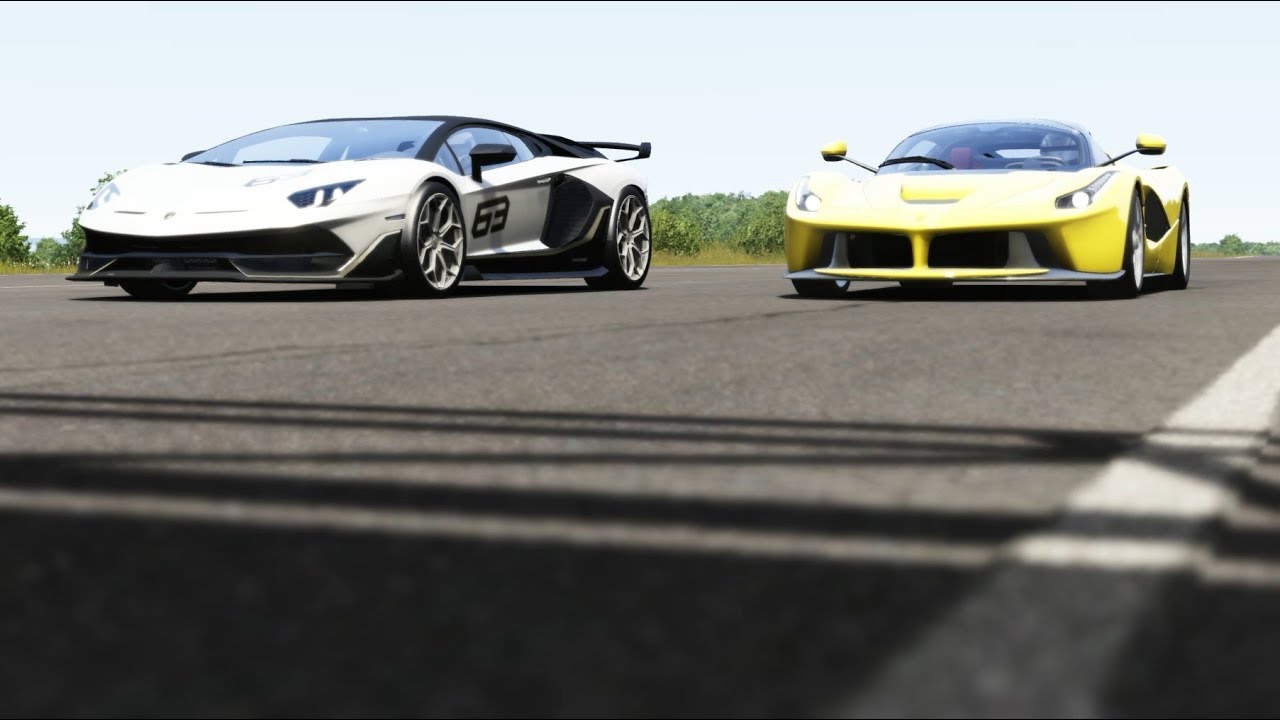 Ferrari LaFerrari vs Lamborghini Aventador SVJ 63 at Bridgehampton