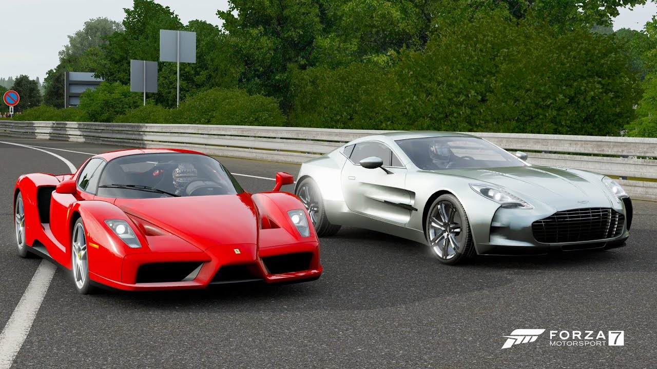 Forza 7 Drag race: Ferrari Enzo vs Aston Martin One-77