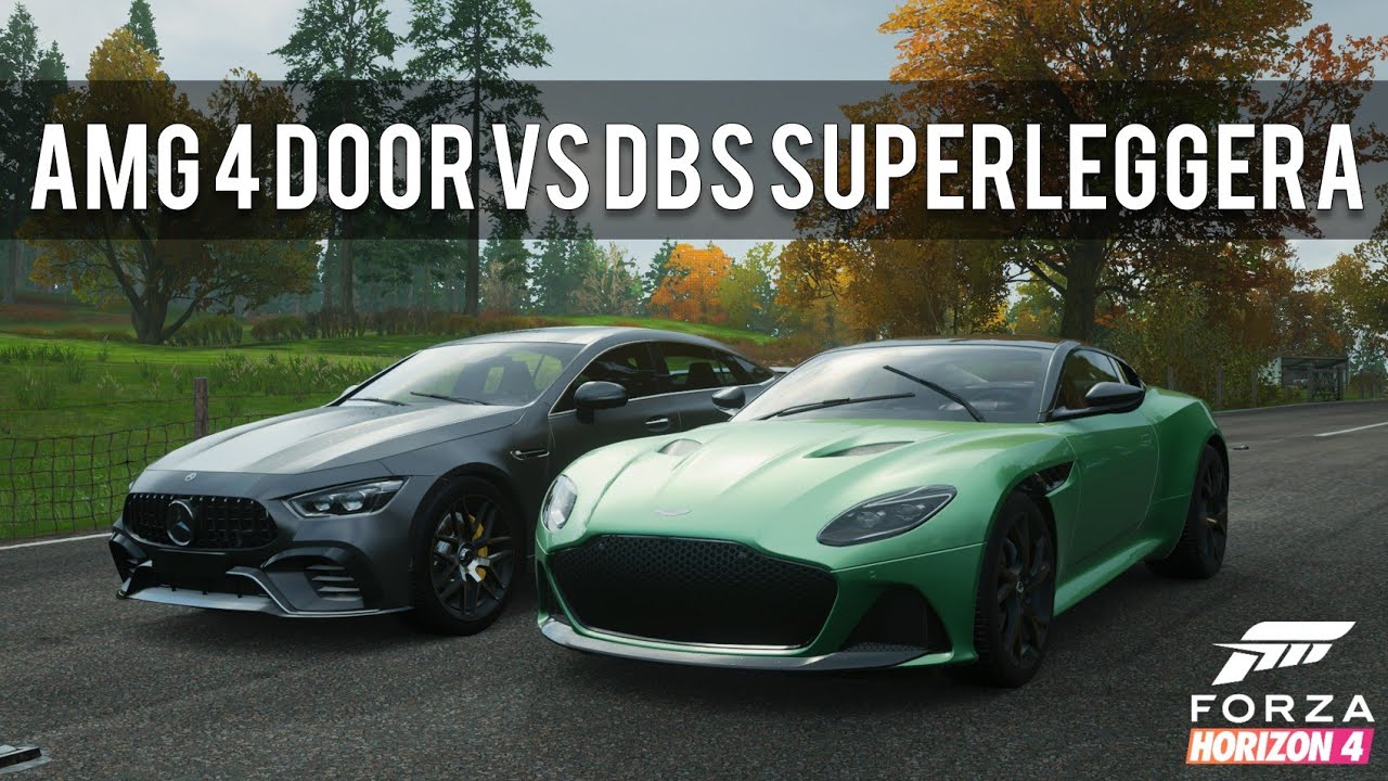 Forza Horizon 4 Drag Race: Mercedes AMG 4 Door vs Aston Martin DBS Superleggera!!!