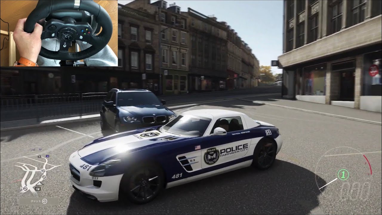 Forza Horizon 4 MERCEDES-BENZ SLS AMG 2011 POLICE   (Steering Wheel + Paddle Shifter)  Gameplay