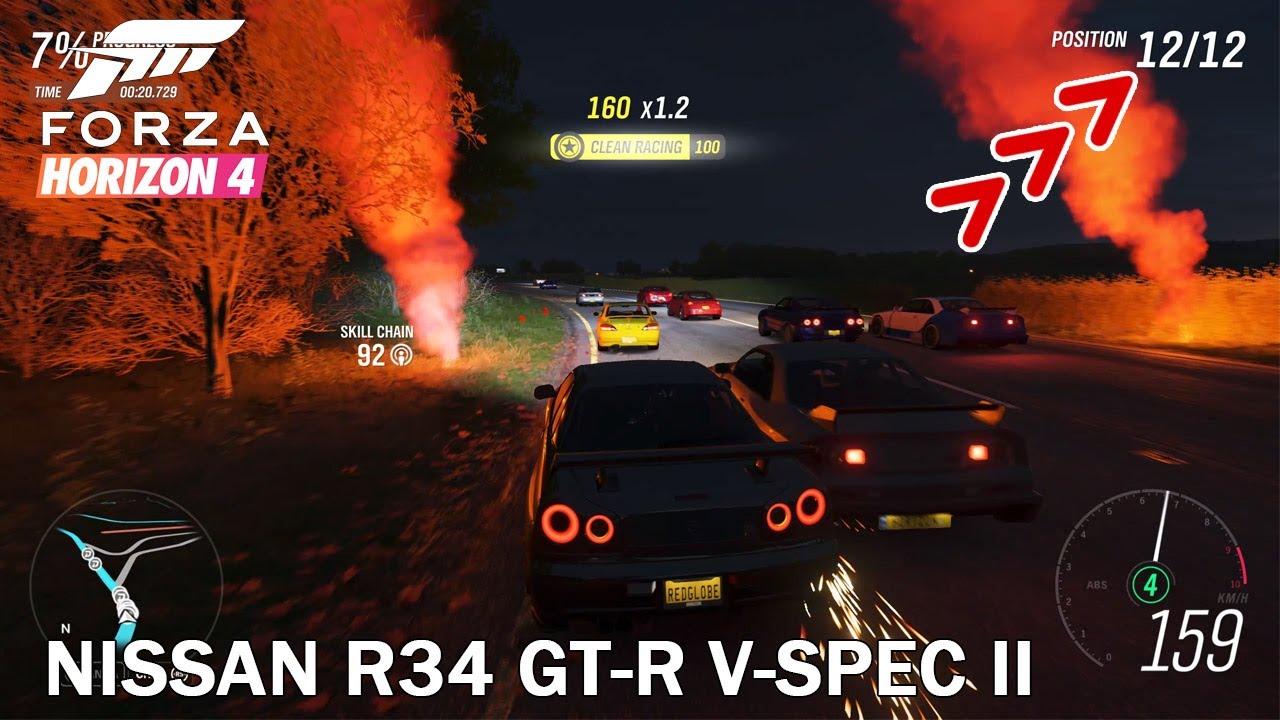 Forza Horizon 4 – NISSAN R34 GT-R V-SPEC II Inertia Drift Bottom to Top [PC 1080p 60fps]