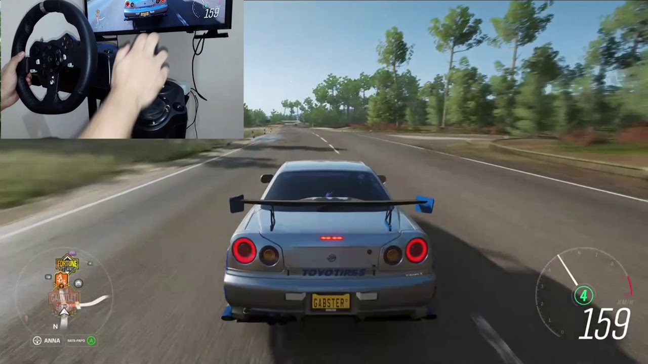Forza horizon 4 – Nissan Skyline GTR R34 – Paul Walker – Steering Wheel g920  gameplay