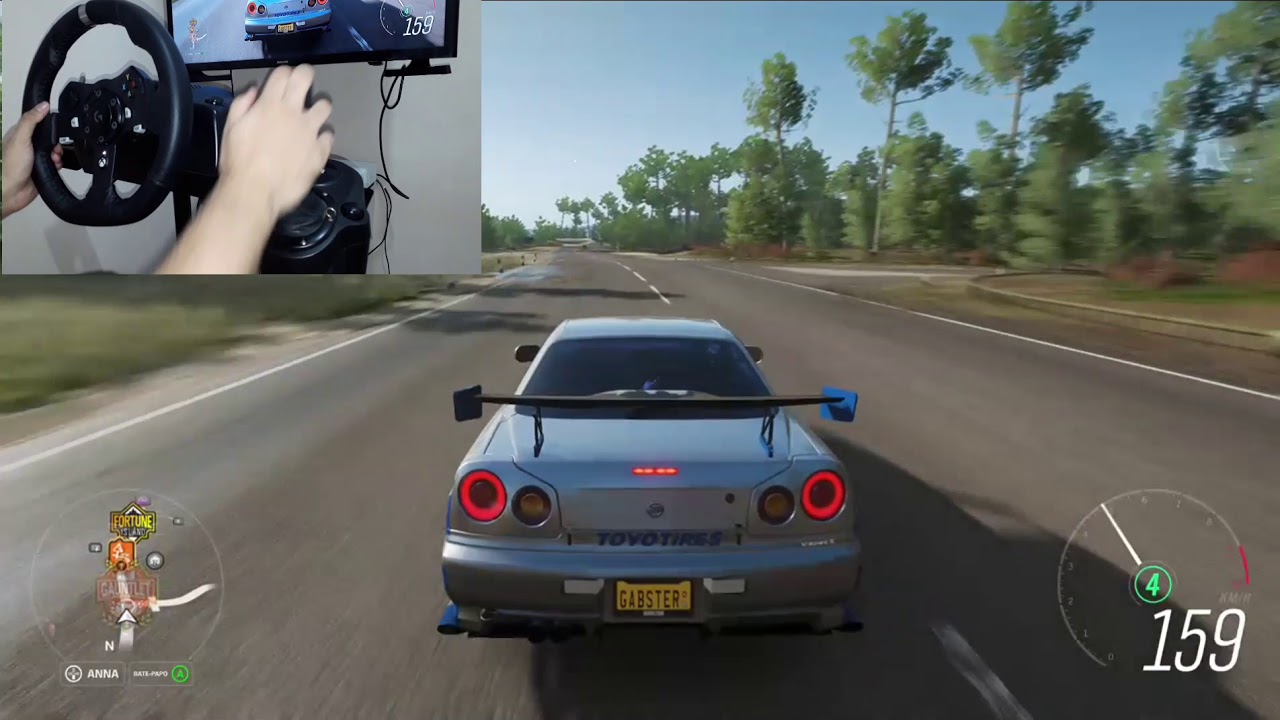 Forza horizon 4 - Nissan Skyline GTR R34 - Paul Walker - Steering Wheel g920  gameplay