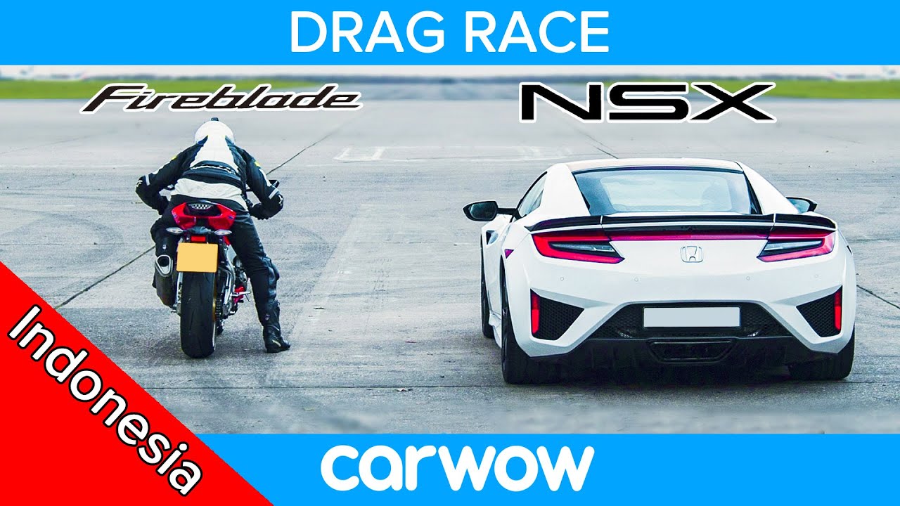 Honda (Acura) NSX vs Honda CBR1000RR (Fireblade) – DRAG RACE & ROLLING RACE