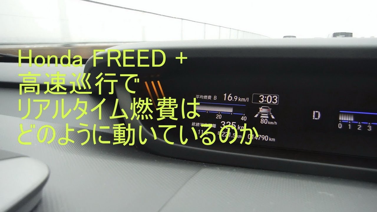 Honda FREED 1.5リッター（FF)。高速巡行の燃費計表示