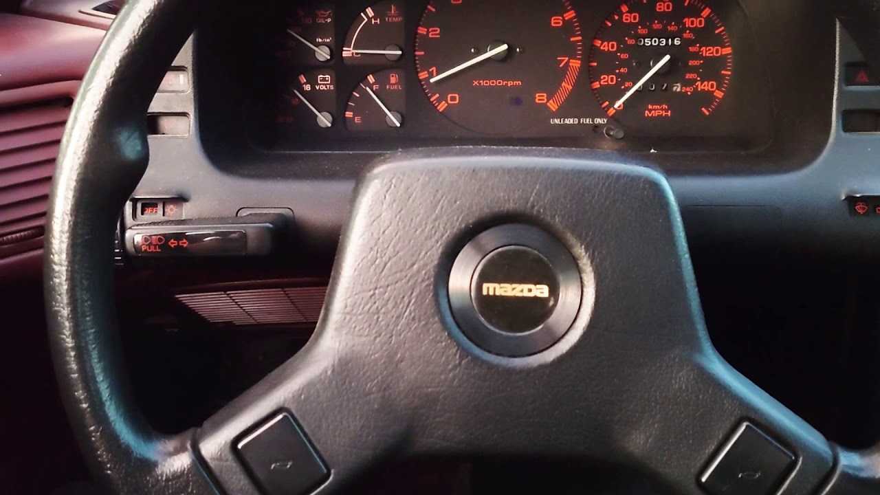 Interior check of barn find original50k mile 1987 Mazda Rx7