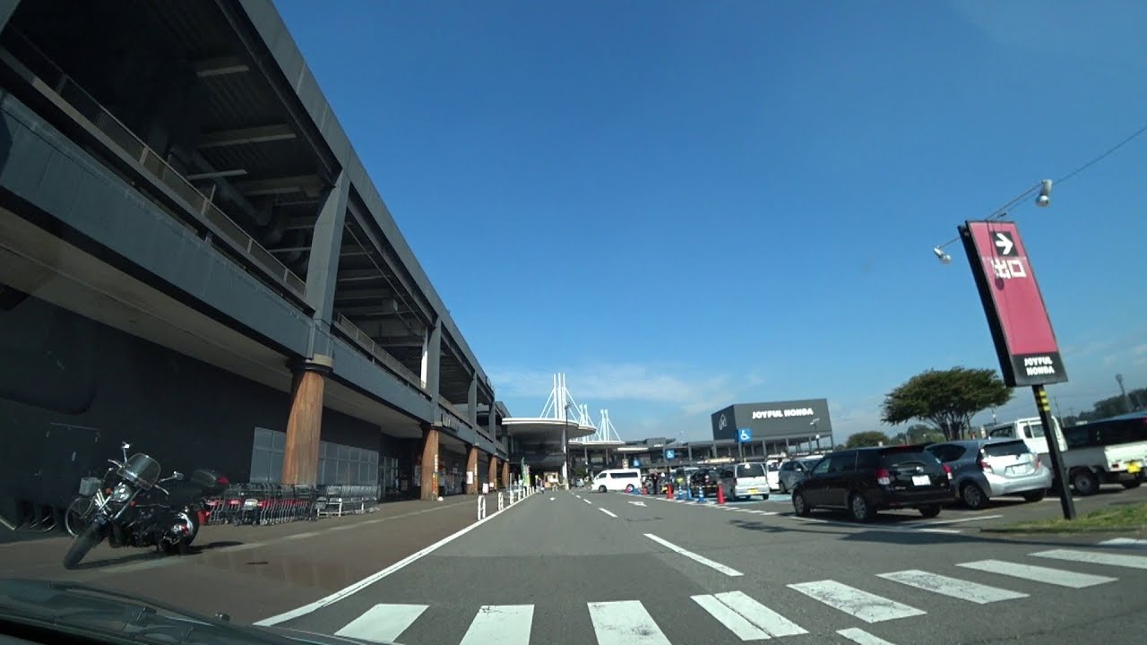 JOYFUL HONDA宇都宮店 屋上立体駐車場(入庫⇒出庫)栃木県宇都宮市【車載動画】Rooftop multistory parking lot