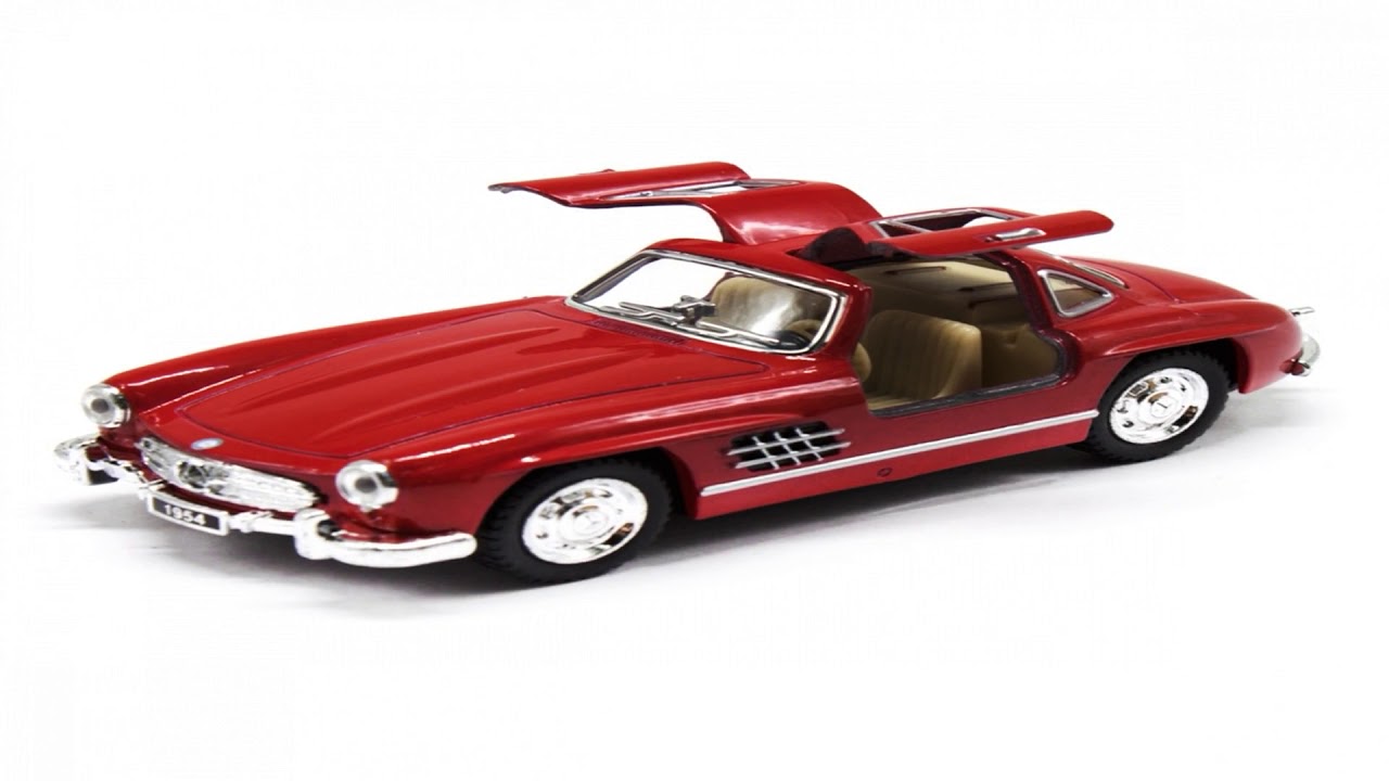 Видео обзор Модель машины Kinsmart Mercedes-Benz SLS AMG 300SL, инерционная, 1/36