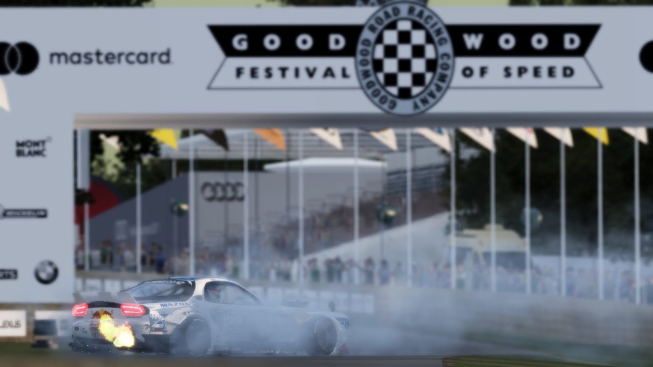 Mad Mike Whiddets Mazda RX7.3 drifting at Goodwood Assetto Corsa mods