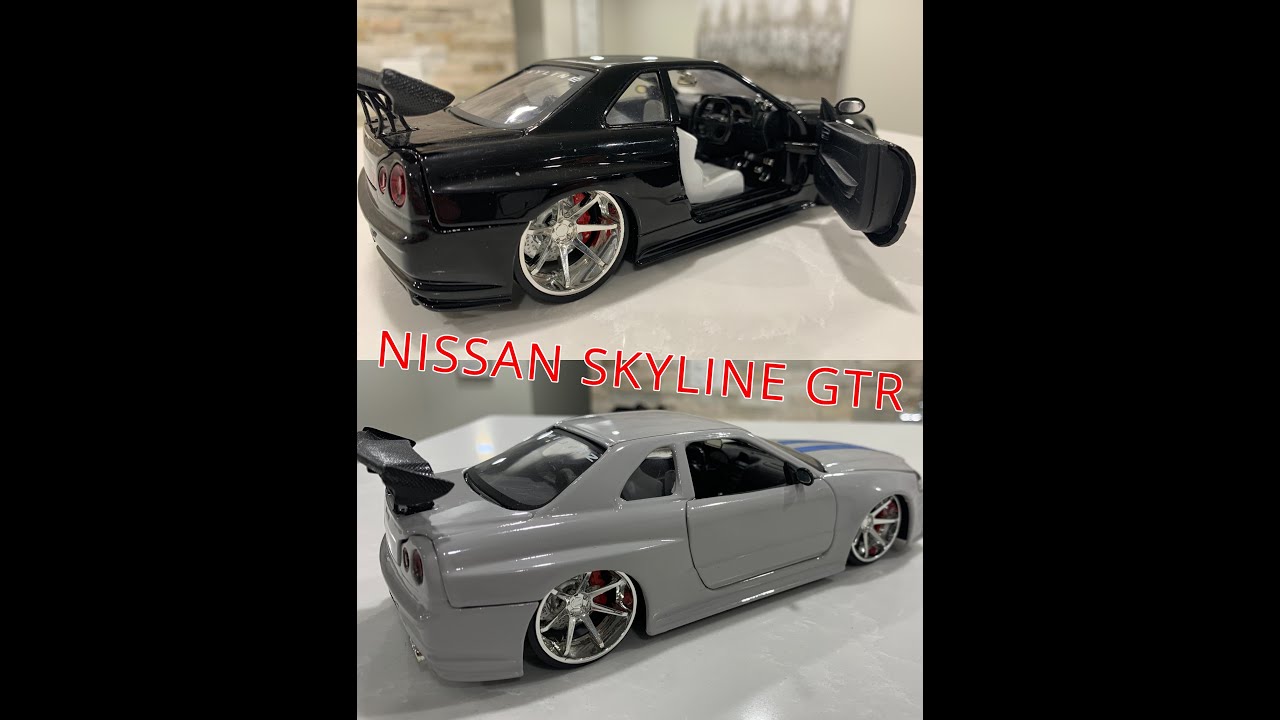 Nissan GT-R R34 Skyline Diecast Step by Step Full Wrap Avery 1:24