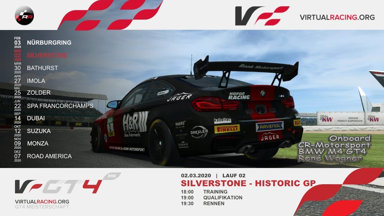 R3E | #02 | VR-GT4 2020_Wertungslauf 2 @ Silverstone- Historic (BMW M4 GT4 #2) Logitech G27