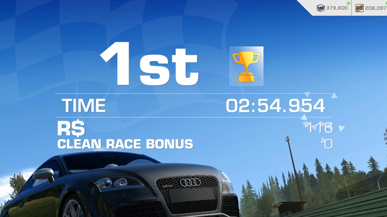 REAL RACING 3 – AUDI TT RS COUPE – CUP – CIRCUIT de SPA-FRA SCORCHAMPS