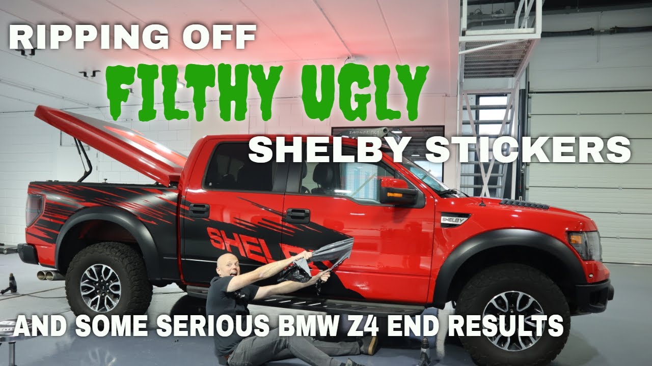 RIPPING OFF UGLY FORD RAPTOR SHELBY Stickers; INSANE detailing results BMW Z4! and FERRARI 599 GTB