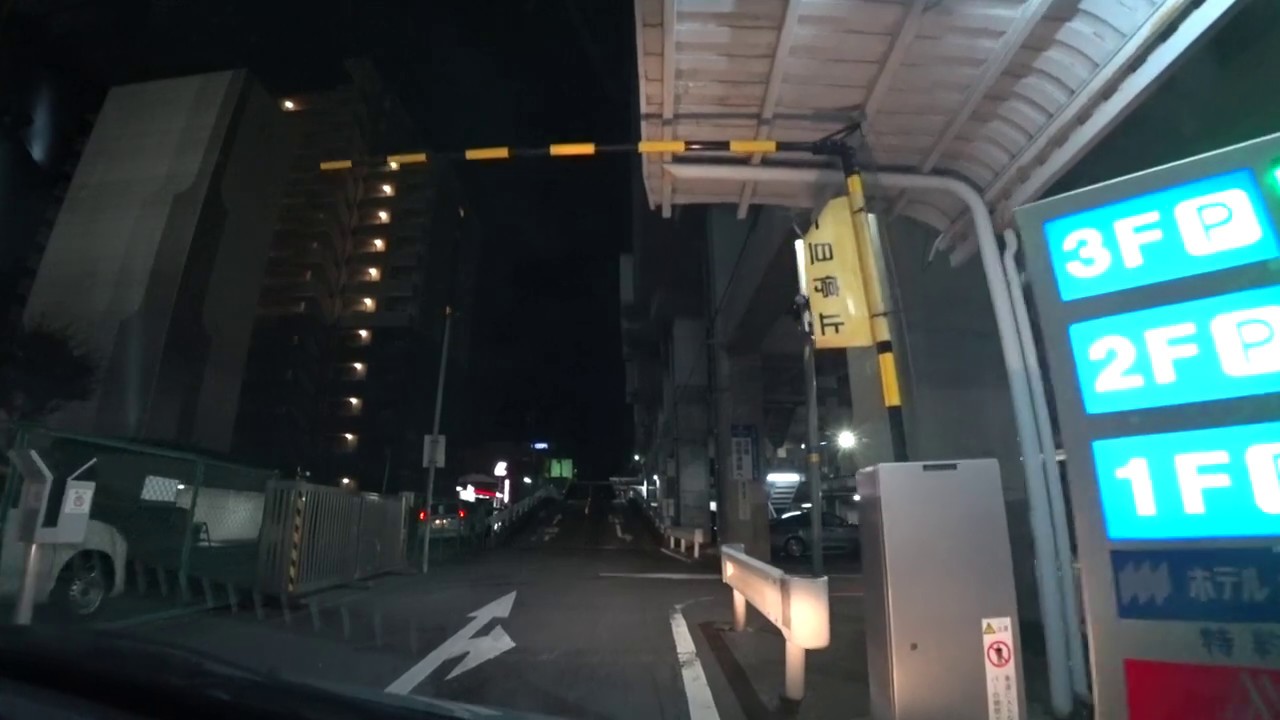 高崎駅東口 屋上立体駐車場(入庫⇒出庫)群馬県高崎市【車載動画】Rooftop multistory parking lot