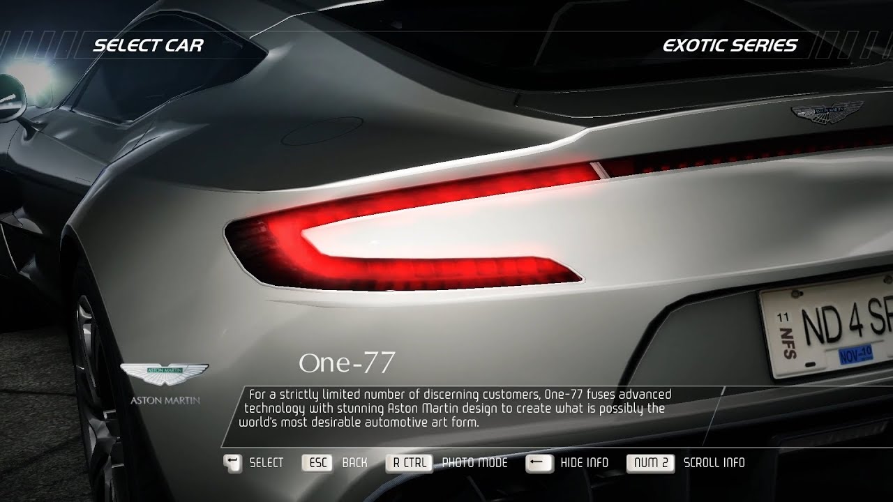 Spoilt For Choice (Exotic Series): Aston Martin One-77 (2010) [Need For Speed:Hot Pursuit 2010]
