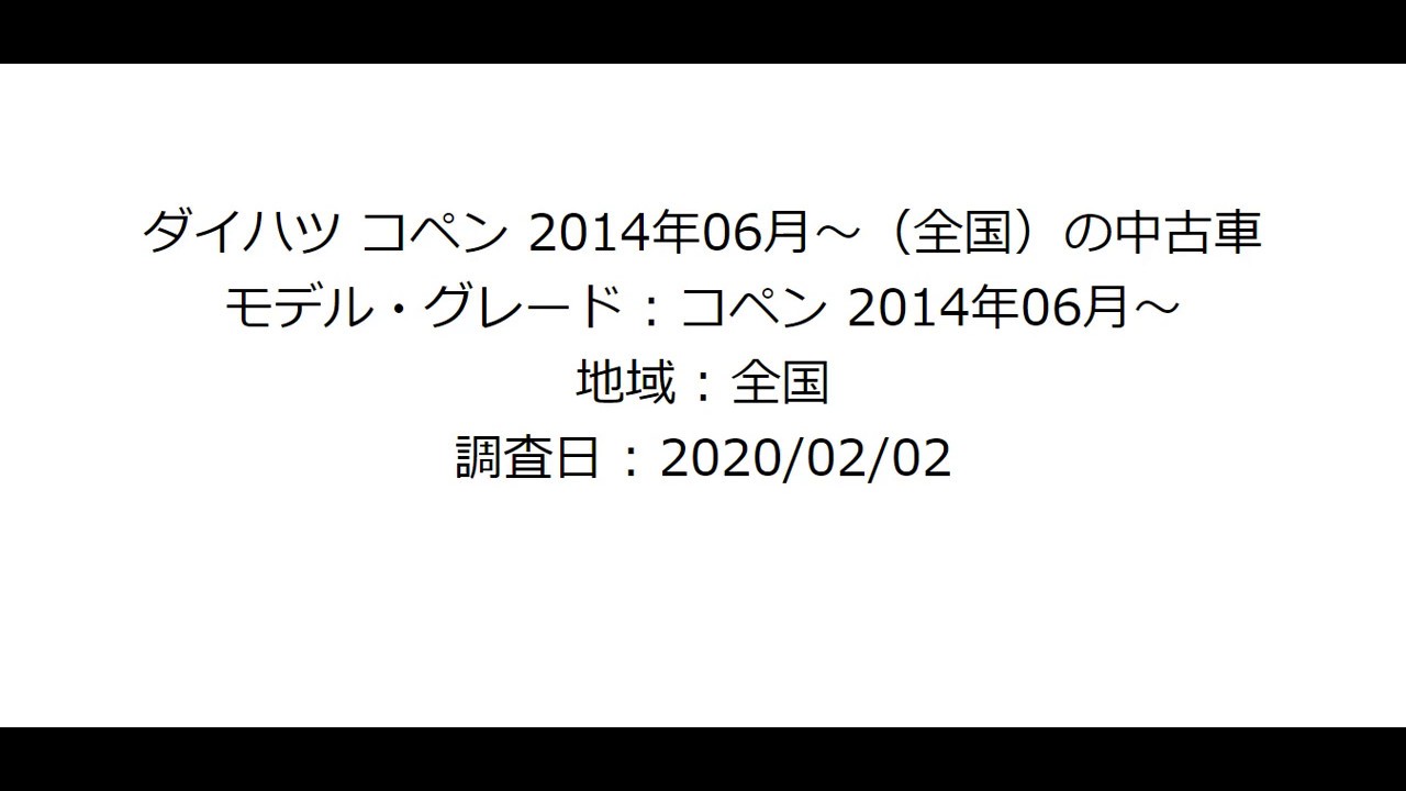 【carsensor】【2020-02-02】【ダイハツ コペン】2014年06月～（全国）の中古車