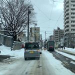 ドライブレコーダー風 札幌市電と共にひた走る