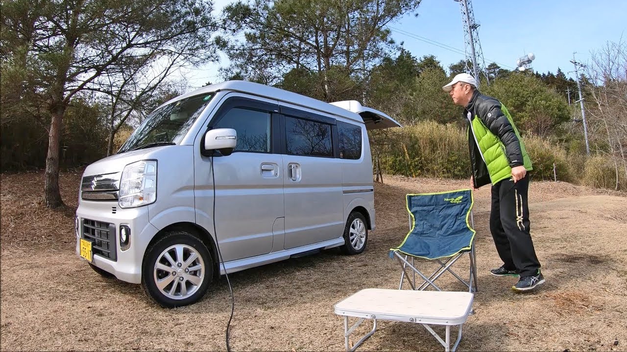 ひとり誕生日会　寝るだけ仕様のエブリイワゴンで車中泊（大芦高原キャンプ場）