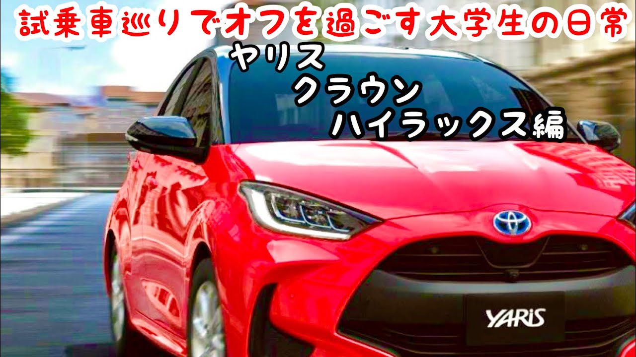 大学生の試乗車巡りの日常【ヤリス・クラウン・ハイラックス 編】