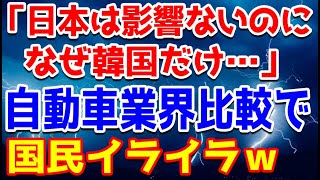 自動車業界日本と比較した結果韓国の反応がｗ