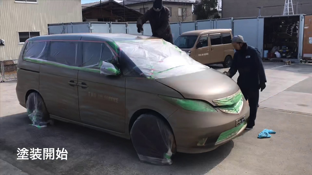 スプレー缶にて青空塗装！ホンダ エリシオン 車塗装