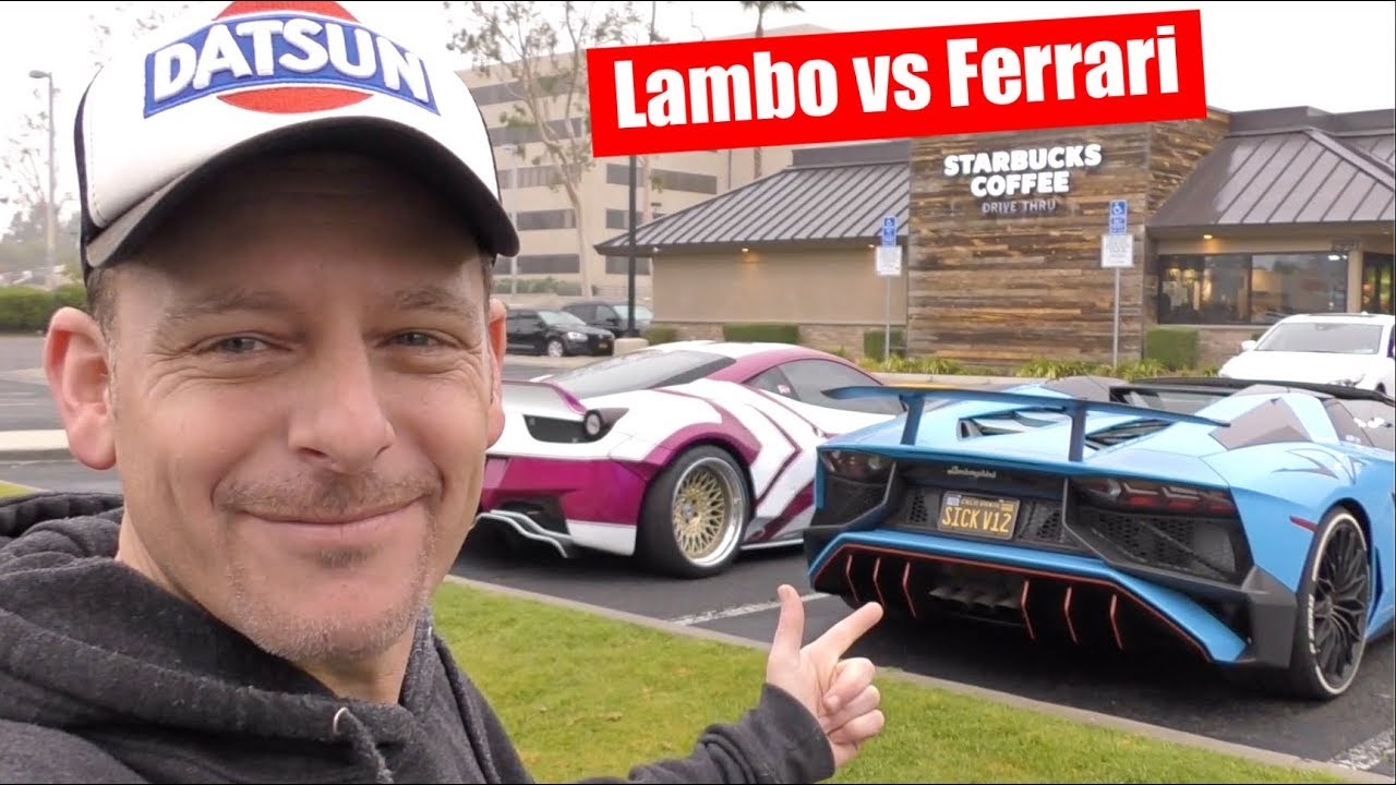 ランボルギーニ vs フェラーリ！爆音ドライブでアメリカのスーパーカーイベントに行ってみた！