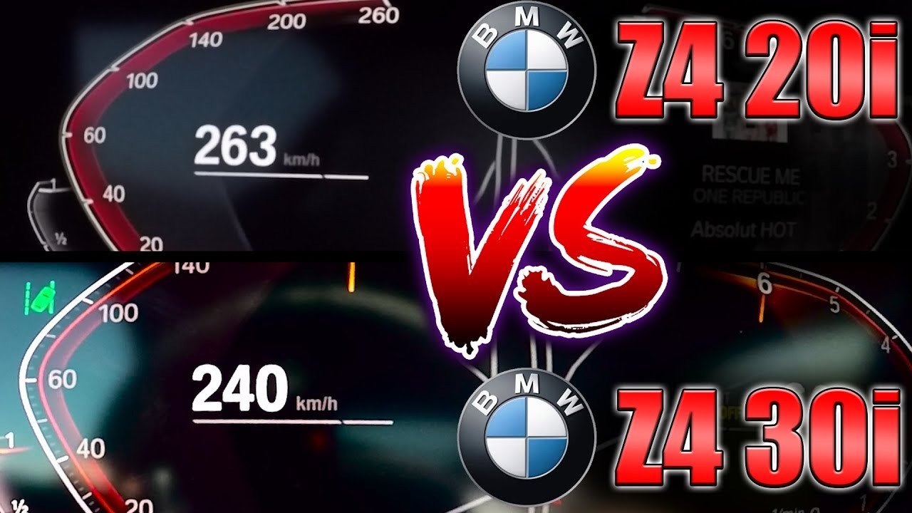 0-250 km/h | BMW Z4 20i vs Z4 30i | TOP SPEED and Acceleration TEST✔