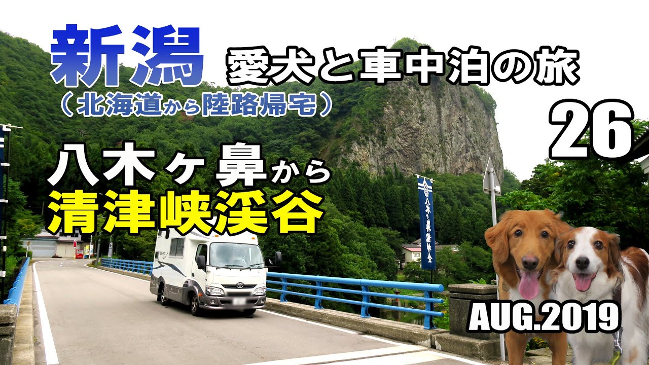 【車中泊】新潟県 犬連れ キャンピングカーの旅 2019 EP26 八木ヶ鼻から清津峡渓谷（北海道から陸路で帰宅)【くるま旅】