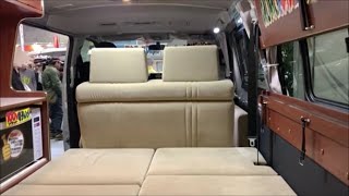 【大阪キャンピングカーショー 2019】トヨタ ハイエース（HIACE）ファシールバカンチェス MOMO バンコンバージョンの紹介