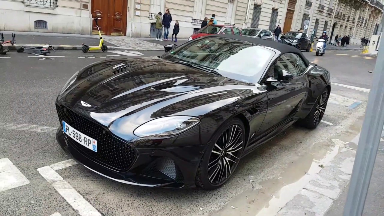 2019 black Aston Martin DBS Superleggera Volante 725 HP in Paris France