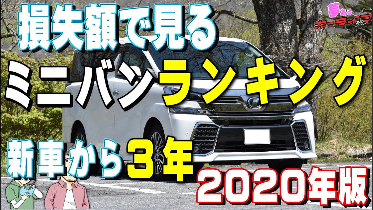 損失額で見るミニバンランキング2020年版【下剋上】新車から3年で売って一番お金の損が少ないミニバンは？リセールバリューの高いあの車が…