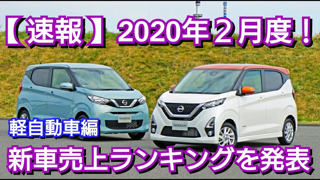 【速報】新車売上ランキング発表！2月度・軽自動車編！新型ハスラー、新型N-WGN、新型ルークスは…！販売台数ランキング