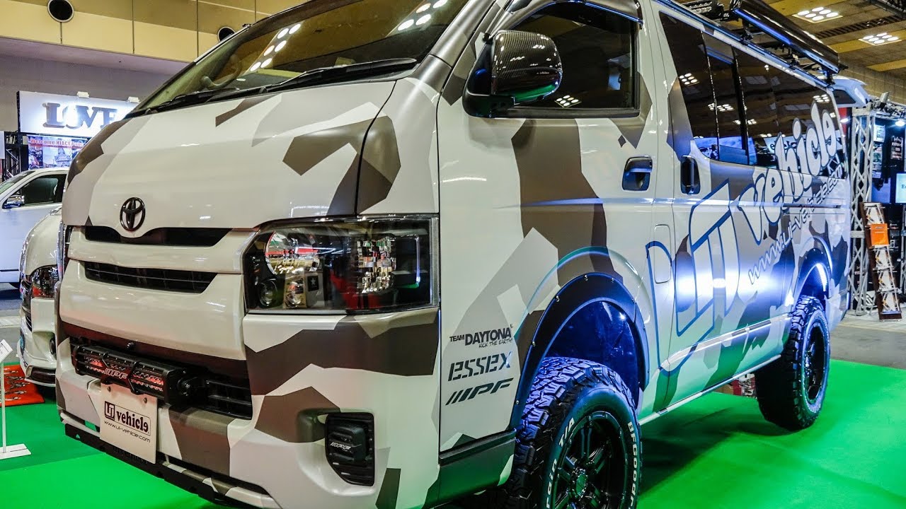 (4K)UIvehicle TOYOTA HIACE riftup ユーアイビークル ハイエース リフトアップカスタム – OSAKA AUTO MESSE 2020