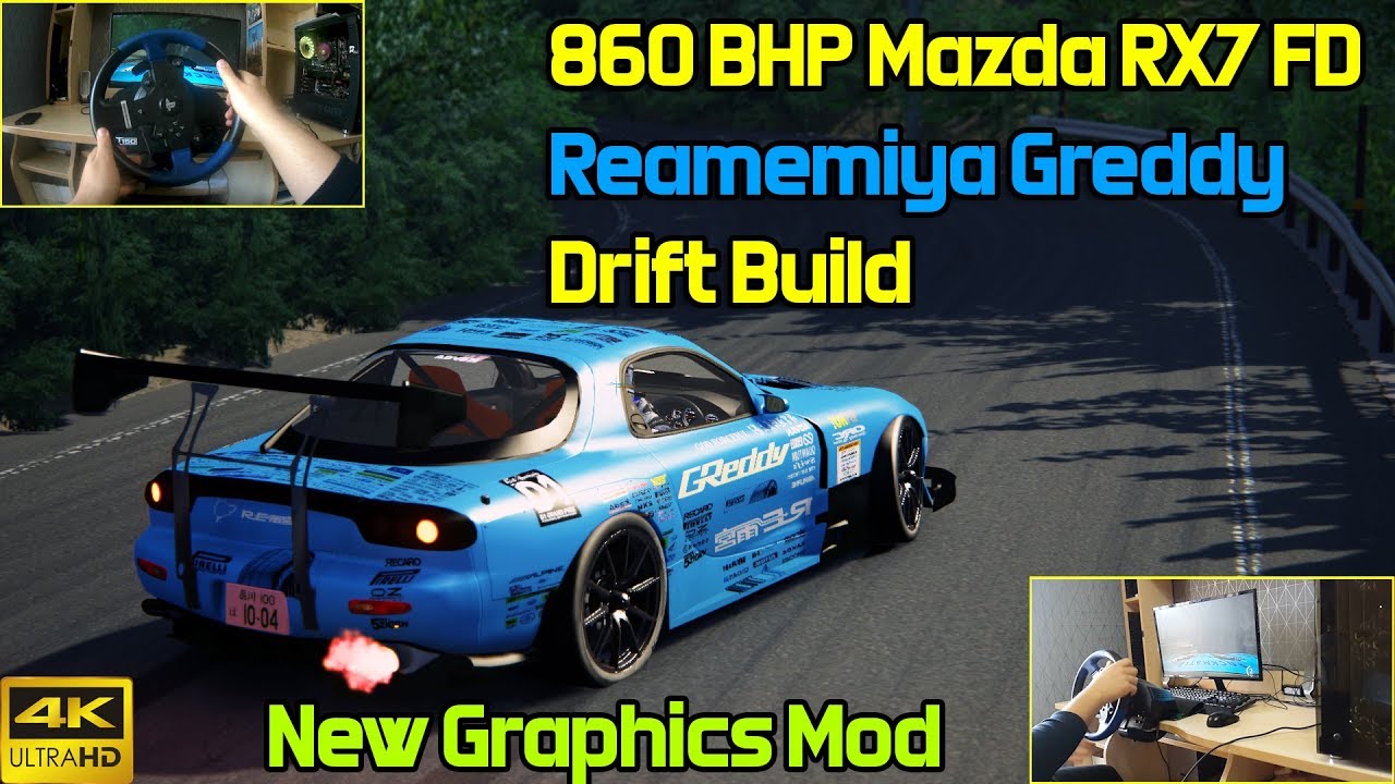 860 BHP Mazda RX7 FD Reamemiya Greddy Drift Build | Assetto Corsa Thrustmaster T150 4K Gameplay