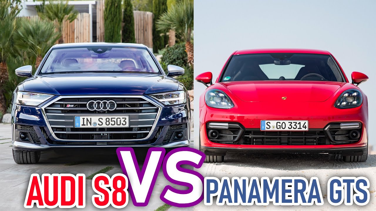 AUDI S8 vs PORSCHE Panamera GTS: German V8 Super-Sedans! - Sound, Interior & Driving