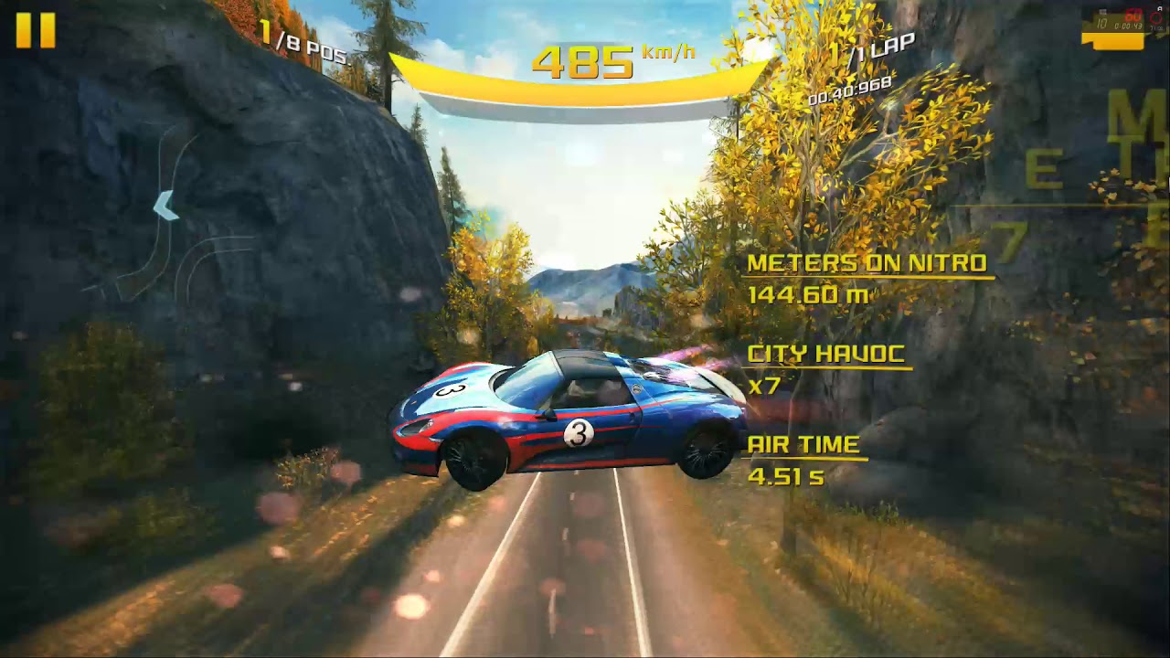 Asphalt 8 Engine Cup Porsche 918 Spyder ET Mountain City Rally