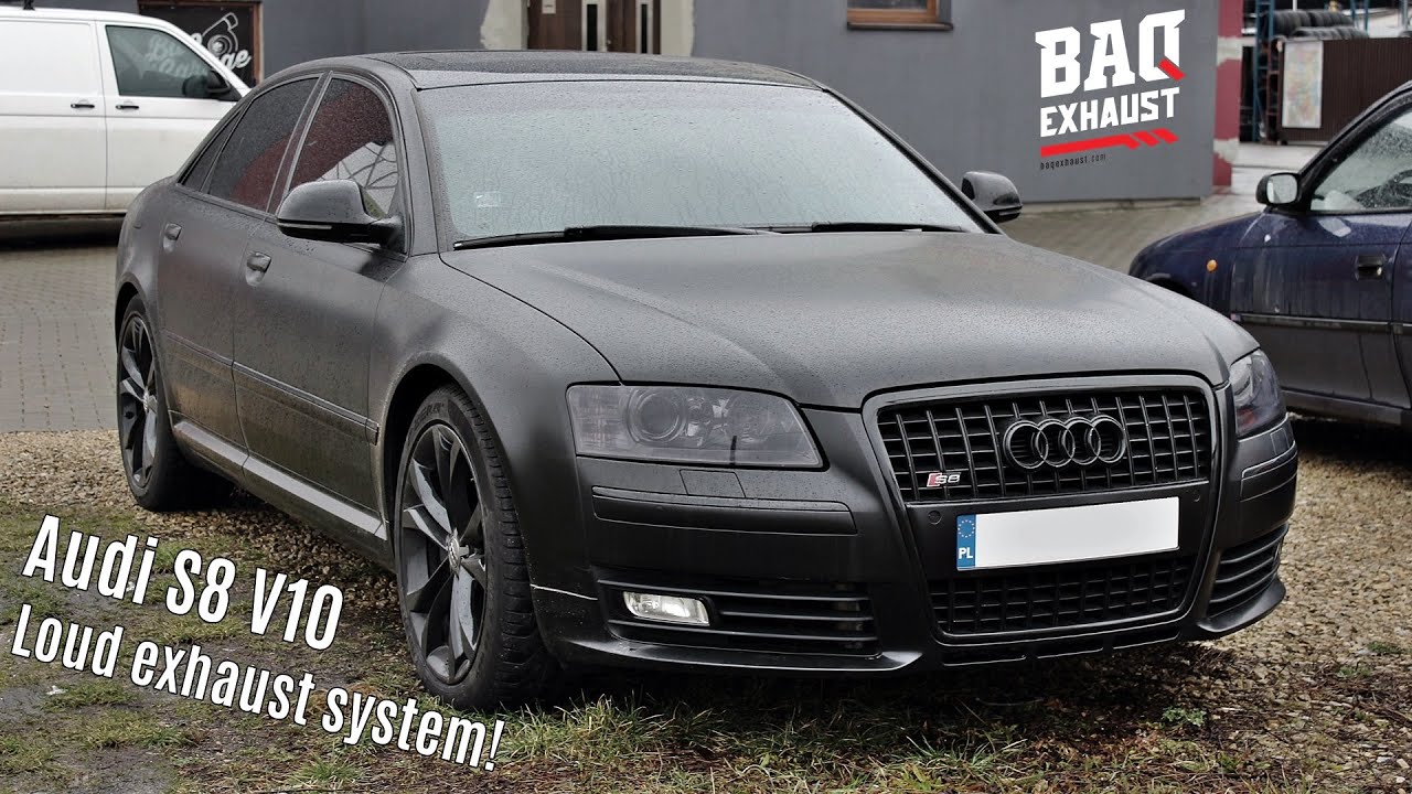 Audi S8 (D3) 5.2 V10 | Loud exhaust system! | Cat-back with valves by Baq Exhaust | Aktywny wydech