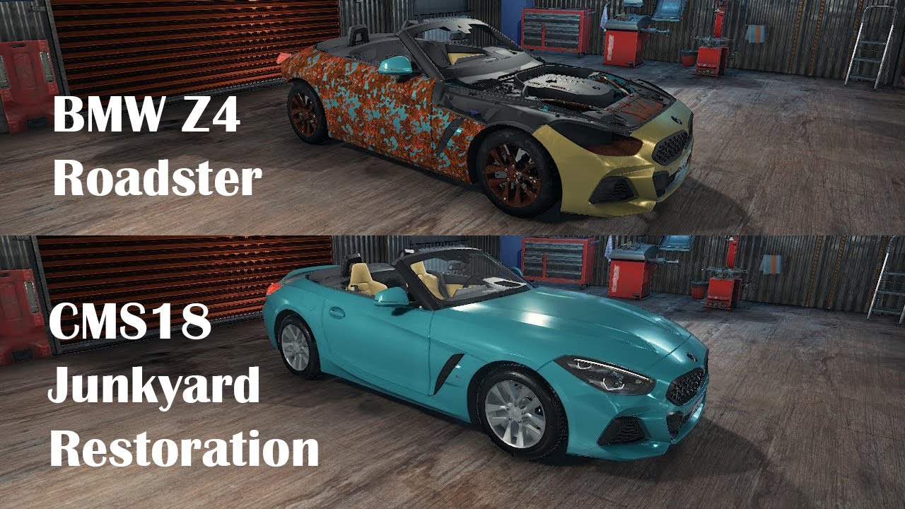 BMW Z4 Roadster - Junkyard Restoration Gameplay Timelapse - Car Mechanic Simulator 2018 CMS18