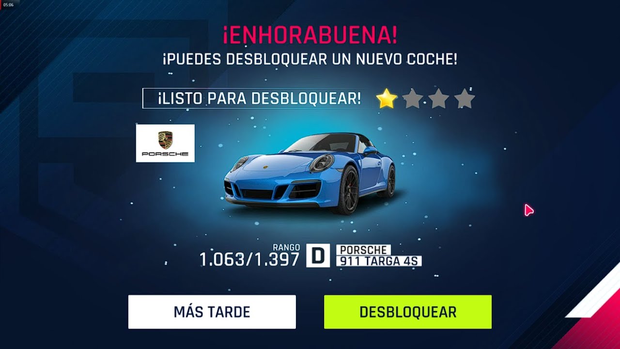 DESBLOQUENADO PORCHE 911 TARGA 4S// ASPHALT 9// JOVA CR