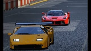 (EDM) Lamborghini Diablo GT  vs  Ferrari Laferrari @ Highlands Long