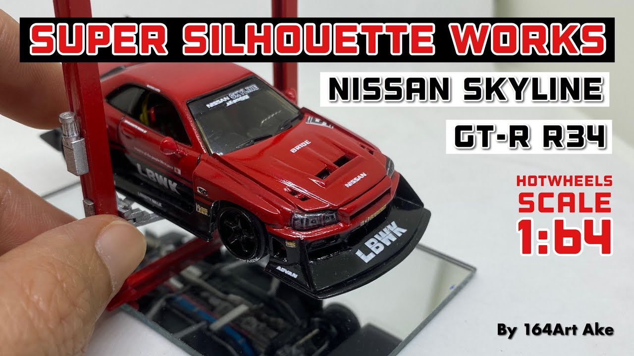EP.4 How to custom Nissan Skyline GT-R R34 with Super Silhouette Works / LBWK [HW1:64]by 164Art Ake
