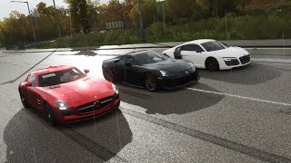 Fh4 Drag Races: Lexus LFA vs Mercedes-Benz SLS AMG Vs Audi R8 V10 Plus