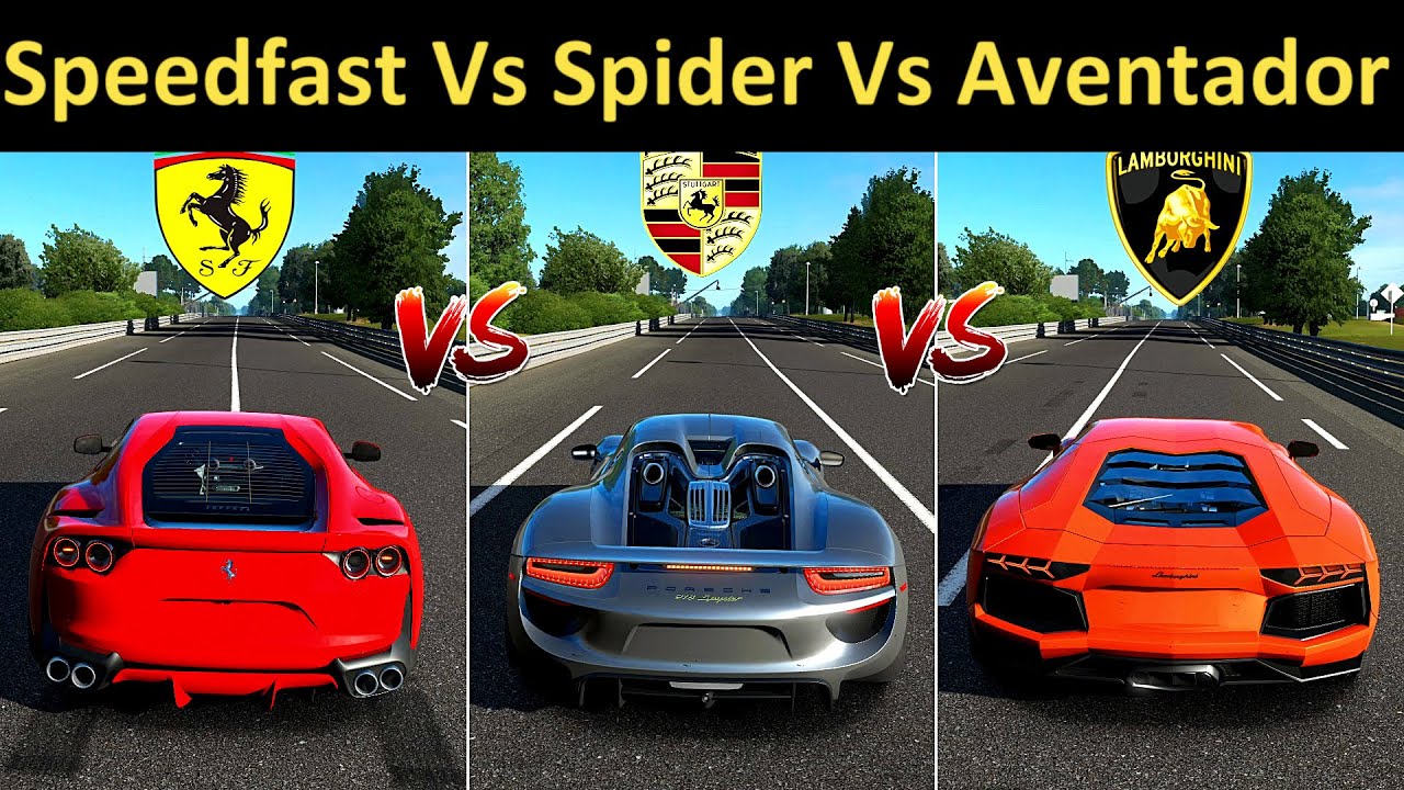 Fmotorsport 7 Acceleration Battle: Ferrari 812 Superfast Vs Porsche 918 Spider Vs  Aventador