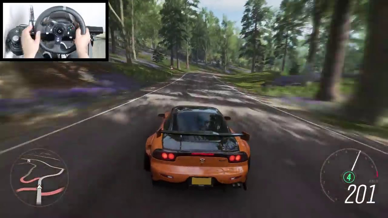 Forza Horizon 4 :  Mazda RX 7 ( Logitech steering wheel )