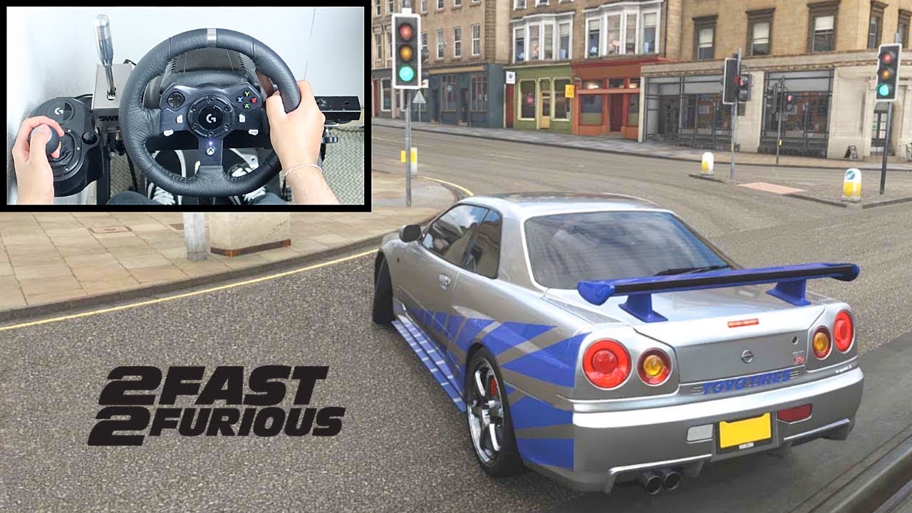 Forza Horizon 4 Paul Walker Nissan Skyline R34 GTR (Steering Wheel + Shifter) Gameplay